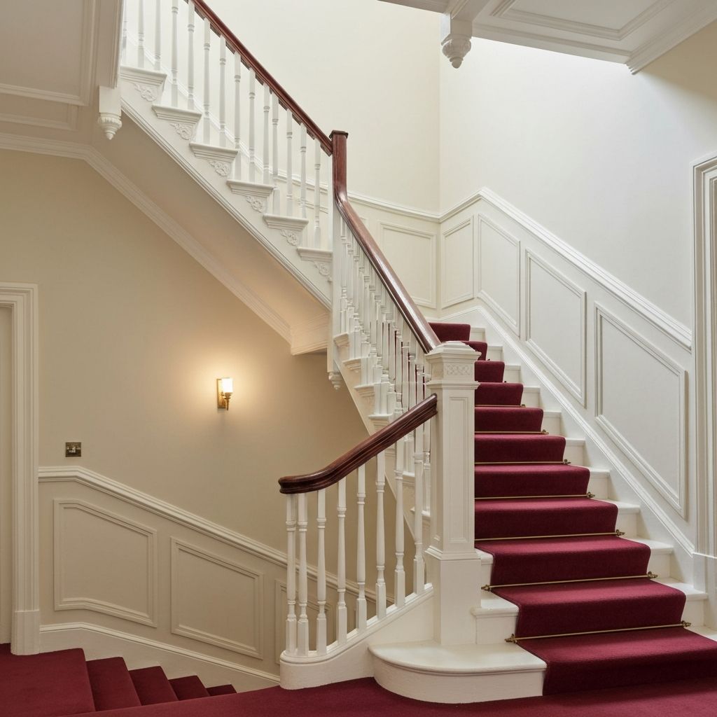 Restored Victorian staircase with elegant banister